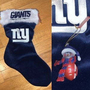 New York Giants Christmas Stocking and Ornament